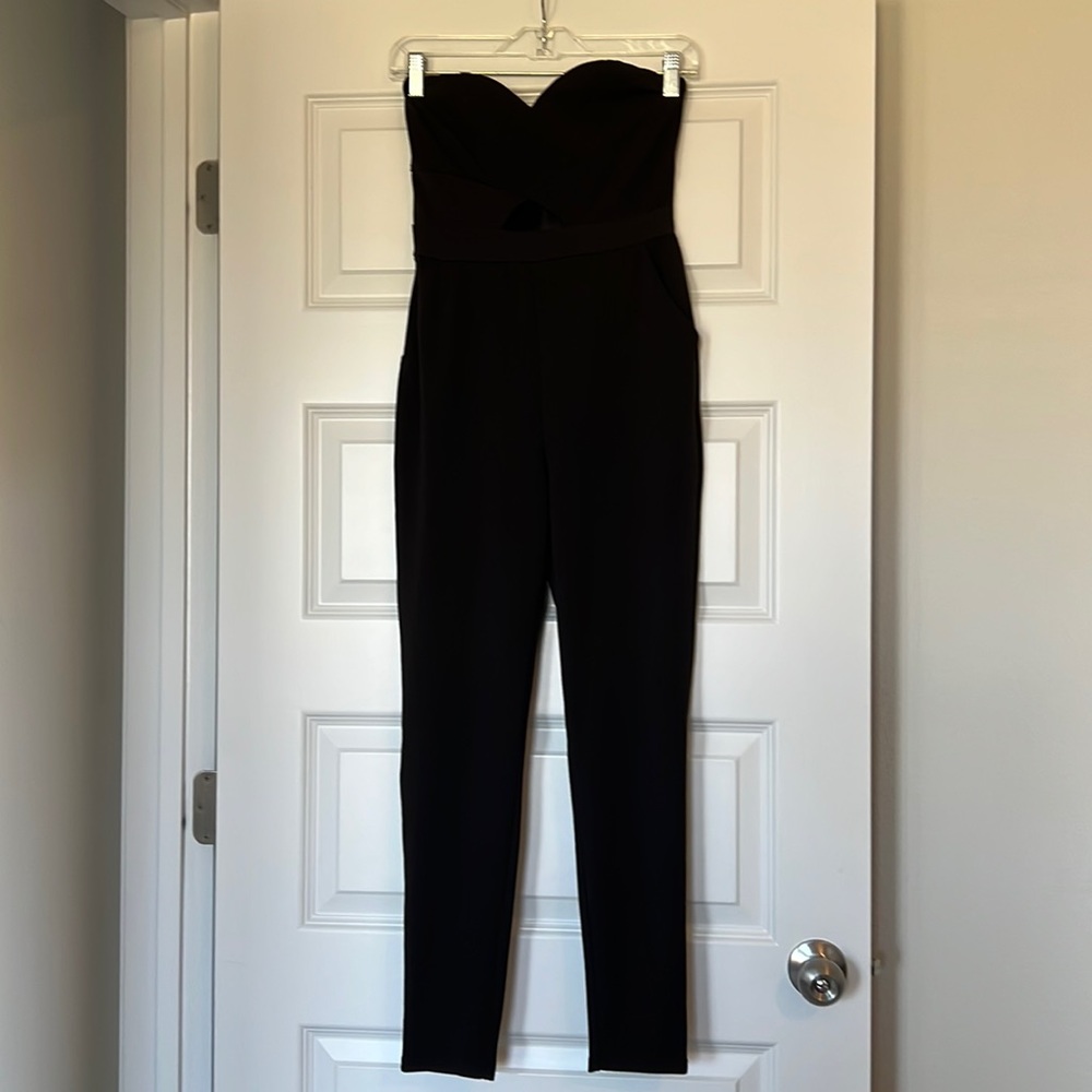 Strapless black jumpsuit